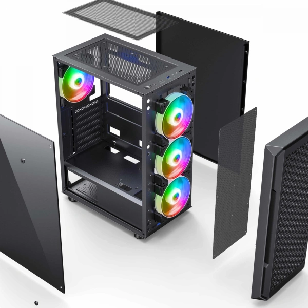 Корпус Accord 3338 черный без БП ATX 1xUSB2.0 1xUSB3.0 1xUSB3.1 audio bott PSU