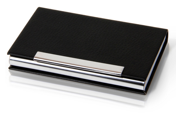 Визитница настольная Deli 7628 кожа искусственная черный