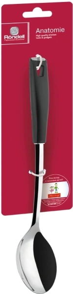 Ложка для первых/вторых блюд Rondell Anatomie RD-645 черный упак.:картонная подложка