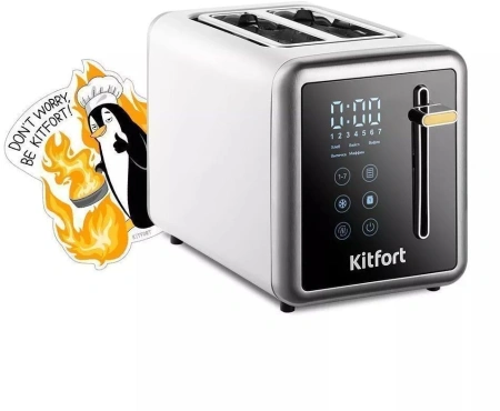 Тостер Kitfort КТ-6079 850Вт серебристый/черный