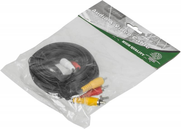 Кабель аудио-видео Ningbo 3хRCA (m)/3хRCA (m) 5м. черный (JAAC027-5)