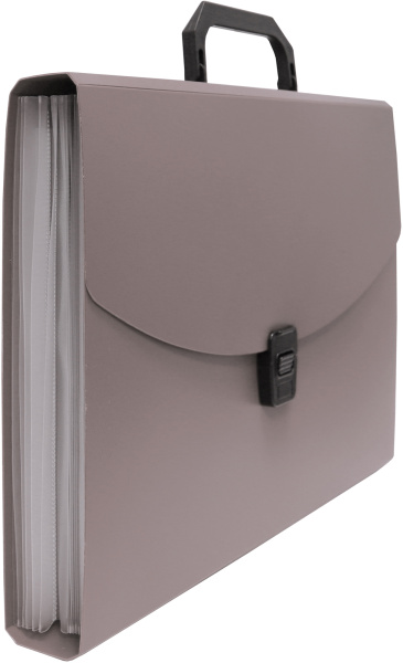 Портфель Бюрократ -BPP13GREY 13 отдел. A4 пластик 0.7мм серый