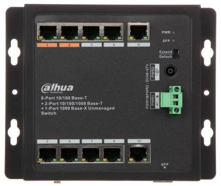 Коммутатор Dahua DH-PFS3111-8ET-96-F 10G 6PoE+ 96W неуправляемый