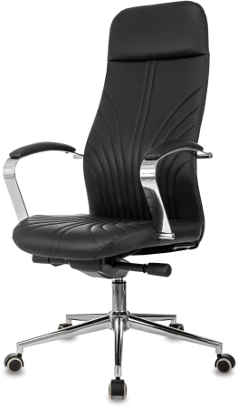 Кресло руководителя Бюрократ CH-610SL-Lux черный эко.кожа крестов. металл хром