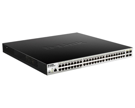 Коммутатор D-Link DGS-1210-52MPP/ME/B 48G 4SFP 48PoE 740W управляемый