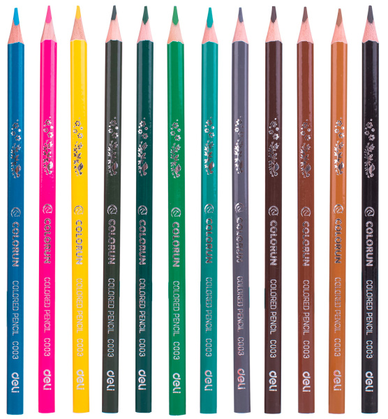 Карандаши цв. Deli EC00330 ColoRun трехгран. тополь 36цв. коробка/европод. (36шт)