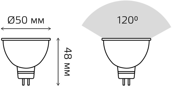 Лампа светодиодная Gauss Elementary MR16 7Вт цок.:GU5.3 спот 220B 6500K св.свеч.бел.хол. MR16 (упак.:10шт) (13537)