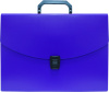 Портфель Бюрократ -BPP6BLUE 6 отдел. A4 пластик 0.7мм синий