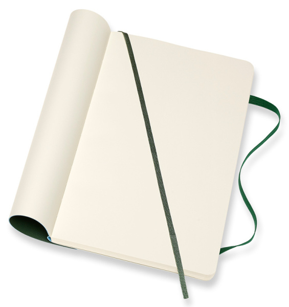 Блокнот Moleskine CLASSIC SOFT QP618K15 Large 130х210мм 192стр. нелинованный мягкая обложка зеленый