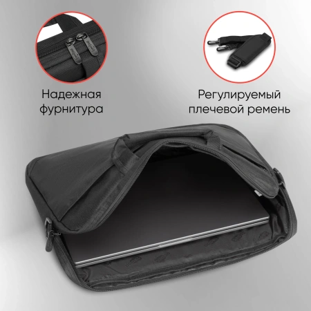 Сумка для ноутбука 15.6" PC Pet 600D черный нейлон (PCP-A1315BK)