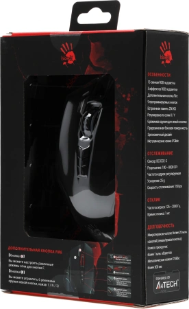 Мышь A4Tech Bloody J95s черный оптическая (8000dpi) USB (9but)