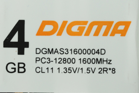 Память DDR3 4Gb 1600MHz Digma DGMAS31600004D RTL PC3-12800 CL11 SO-DIMM 204-pin 1.5В dual rank Ret