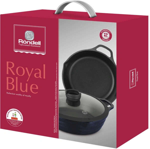 Сотейник Rondell Royal Blue RDA-1547 d=28см (с крышкой) синий