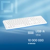Клавиатура Оклик 305M белый USB Multimedia (1875227)