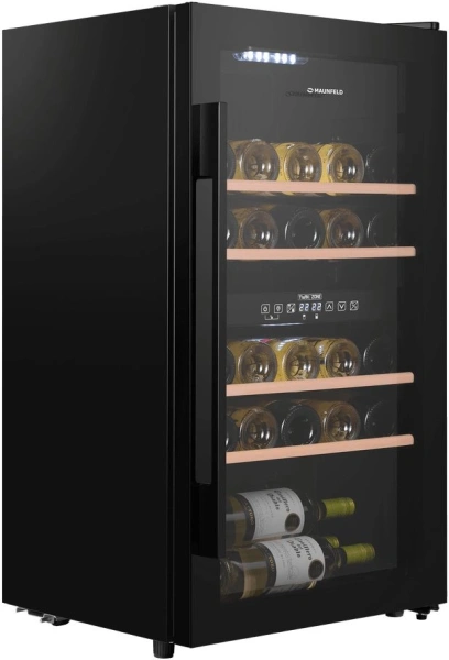 Винный шкаф Maunfeld MFWC-85D28 2-хкамерн. черный глянц.