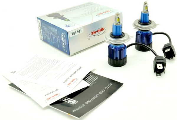 Лампа автомобильная светодиодная Sho-Me G5 Lite LH-H4 H/L H4 9-27В 24Вт (упак.:2шт) 5000K