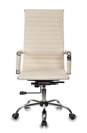 Кресло руководителя Бюрократ CH-883 слоновая кость эко.кожа крестов. металл хром