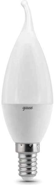 Лампа светодиодная Gauss 6.5Вт цок.:E14 свеча 220B св.свеч.бел.теп. (упак.:1шт) (104101107)