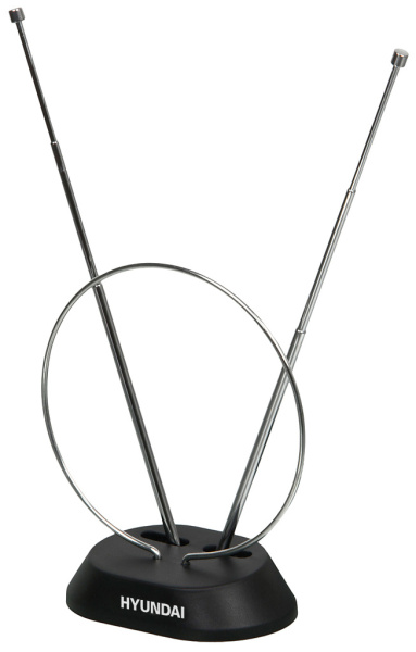 Антенна телевизионная Hyundai H-TAI100 3дБ пассивная черный каб.:1.35м