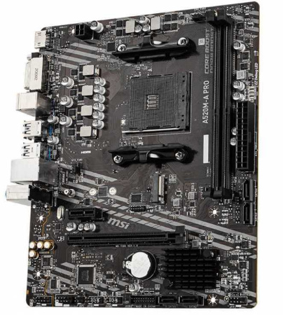 Материнская плата MSI A520M-A PRO Soc-AM4 AMD A520 2xDDR4 mATX AC`97 8ch(7.1) GbLAN RAID+DVI+HDMI