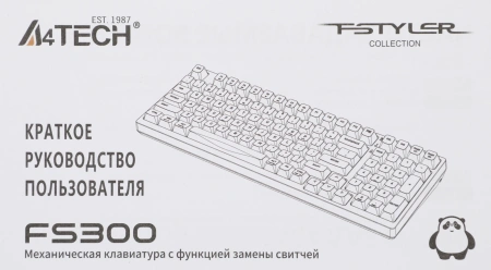 Клавиатура A4Tech Fstyler FS300 механическая белый USB for gamer LED (FS300 PANDA SNORKLENING)