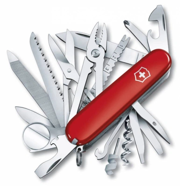 Нож перочинный Victorinox SwissChamp (1.6795) 91мм 33функц. красный карт.коробка