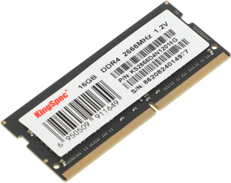 Память DDR4 16Gb 2666MHz Kingspec KS2666D4N12016G RTL PC4-21300 SO-DIMM 260-pin 1.2В Ret