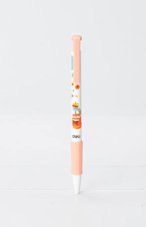 Набор ручек шариков. Deli Larva (EQ26-BK-P) ассорти черн. черн. кор.карт. (12шт) линия 0.5мм резин. манжета