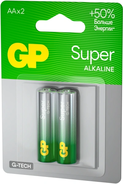Батарея GP Super Alkaline 15AA21-2CRSBC2 AA (2шт) блистер