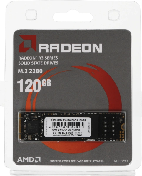 Накопитель SSD AMD SATA 120GB R3MS0120G8 Radeon M.2 2280