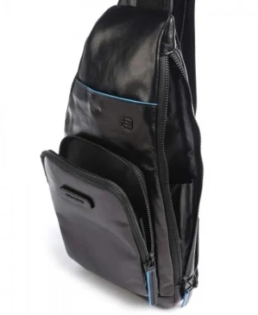 Рюкзак слинг Piquadro Blue Square Revamp CA5577B2V/N черный кожа