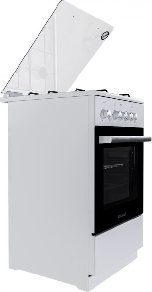 Плита Газовая Weissgauff WGS G4G02 WS белый (стеклянная крышка) реш.сталь