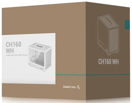 Корпус Deepcool CH160 белый без БП miniITX 7x120mm 1xUSB3.0 audio bott PSU