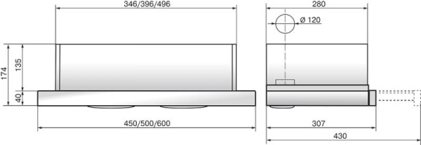 Вытяжка встраиваемая Elikor Интегра 50П-400-В2Л кремовый управление: кнопочное (1 мотор)