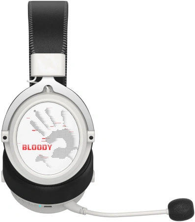Наушники с микрофоном A4Tech Bloody MR590 Sports белый/черный 1.5м мониторные BT/Radio/3.5mm (MR590+