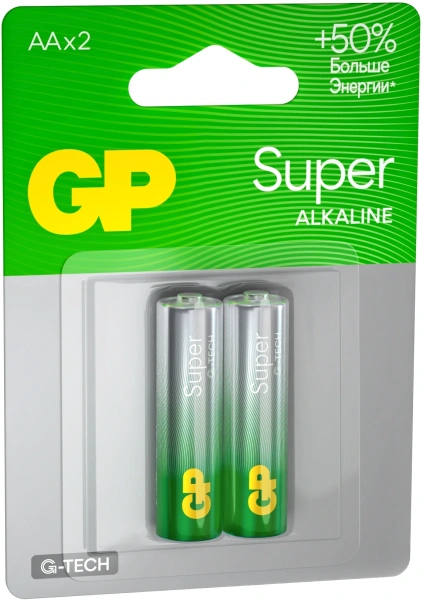Батарея GP Super Alkaline 15AA21-2CRSBC2 AA (2шт) блистер