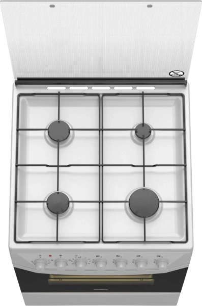 Плита Комбинированная Darina 1D КM 141 308 W белый/черный (стеклянная крышка) реш.сталь