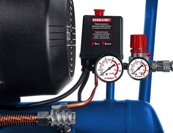 Компрессор поршневой Зубр КПМ-400-50 масляный 400л/мин 50л 2200Вт синий