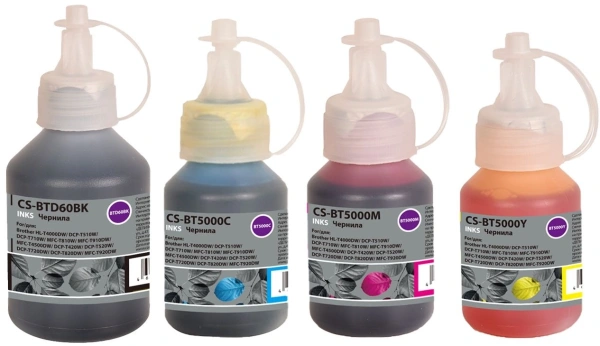 Чернила Cactus CS-BTD60/BT5000SET голубой/пурпурный/желтый/черный набор 4x252мл для Brother HL-T4000DW, DCP-T510W, DCP-T710W, MFC-T810W, MFC-T910DW, MFC-T4500DW, DCP-T420W, DCP-T520W, DCP-T720DW, DCP-T820DW, MFC-T920DW