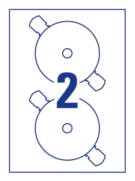 Этикетки Avery Zweckform CD/DV C9660-25 A4/196г/м2/25л./белый супер глянец самоклей. для лазерной печати