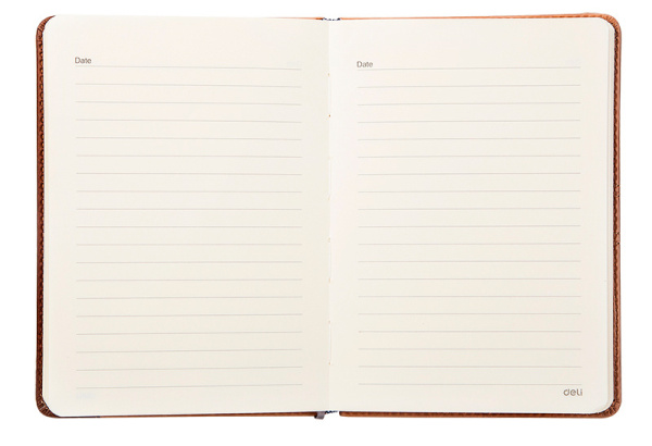 Блокнот Deli 7922 180х130мм искусст. кожа 160л светло-коричневый/коричневый