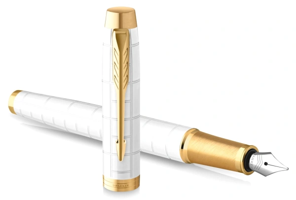 Ручка перьев. Parker IM Premium F318 (CW2143649) Pearl GT F сталь нержавеющая подар.кор.