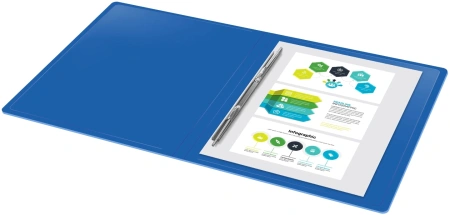 Папка метал.пруж.скоросш. Buro -ECB04PBLUE A4 пластик 0.5мм синий