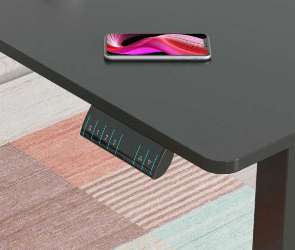 Стол для компьютера Cactus угловой подъёмный столешница МДФ черный каркас черный 140х72х60см (CS-EDXL-BBK)