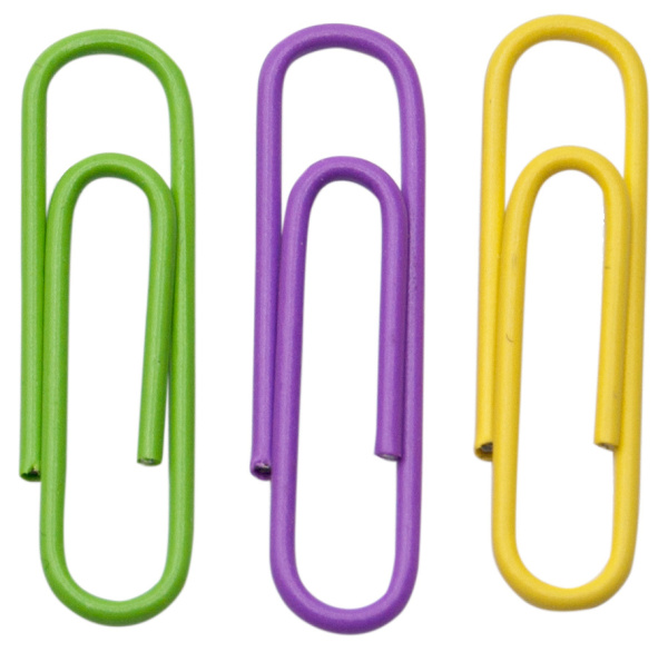 Скрепки Silwerhof 492022 металл пластиковая оболочка 28мм ассорти (упак.:100шт) картонная коробка