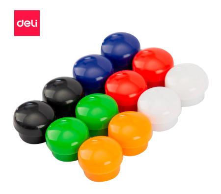 Магнит Deli E7823 для досок ассорти d15мм круглый (упак.:12шт)