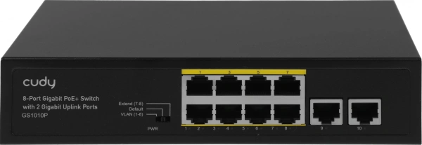 Коммутатор Cudy GS1010P (L2) 10x1Гбит/с 8PoE 120W неуправляемый