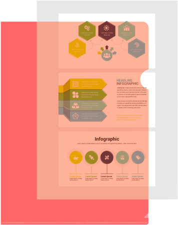 Папка-уголок Бюрократ Economy -E100RED тисненый A4 пластик 0.10мм красный