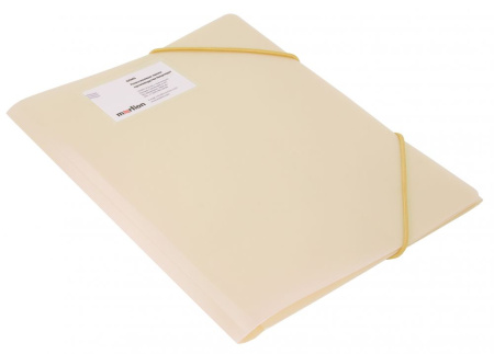 Папка на резинке Бюрократ Gems GEMPR05CREAM A4 пластик кор.30мм 0.5мм кремовый жемчуг карман для визитки