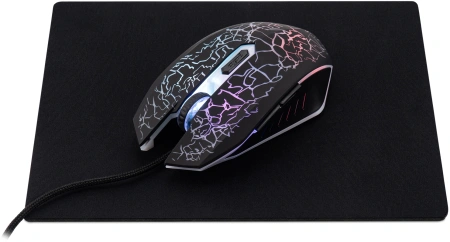Мышь Оклик 896G черный оптическая (12800dpi) USB для ноутбука (5but)